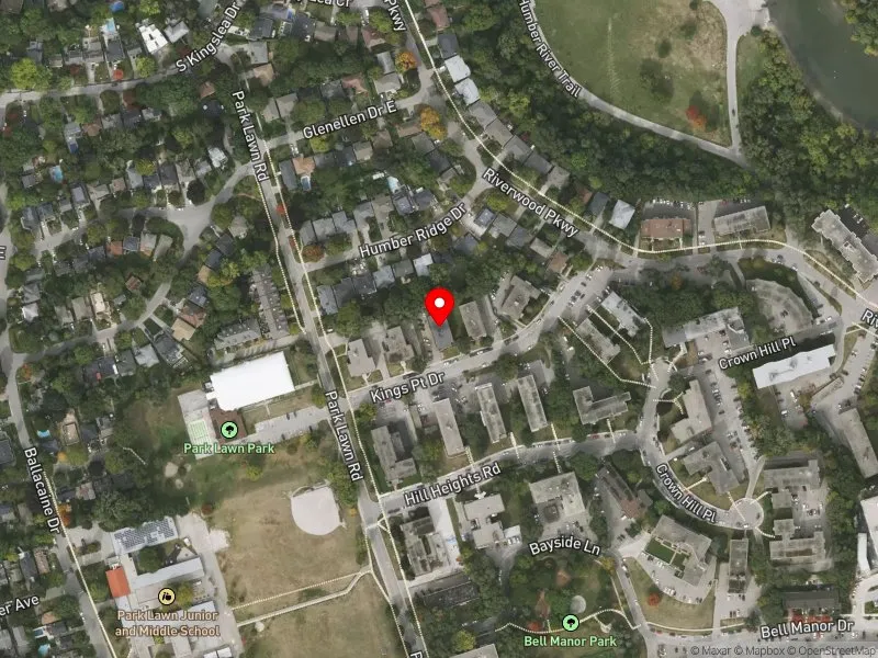 RentSafeTO apartment evaluation satellite view of 6 KINGS POINT DR in Etobicoke-Lakeshore, Toronto