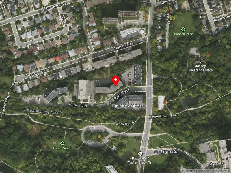 RentSafeTO apartment evaluation satellite view of 6 PARK VISTA in Beaches-East York, Toronto