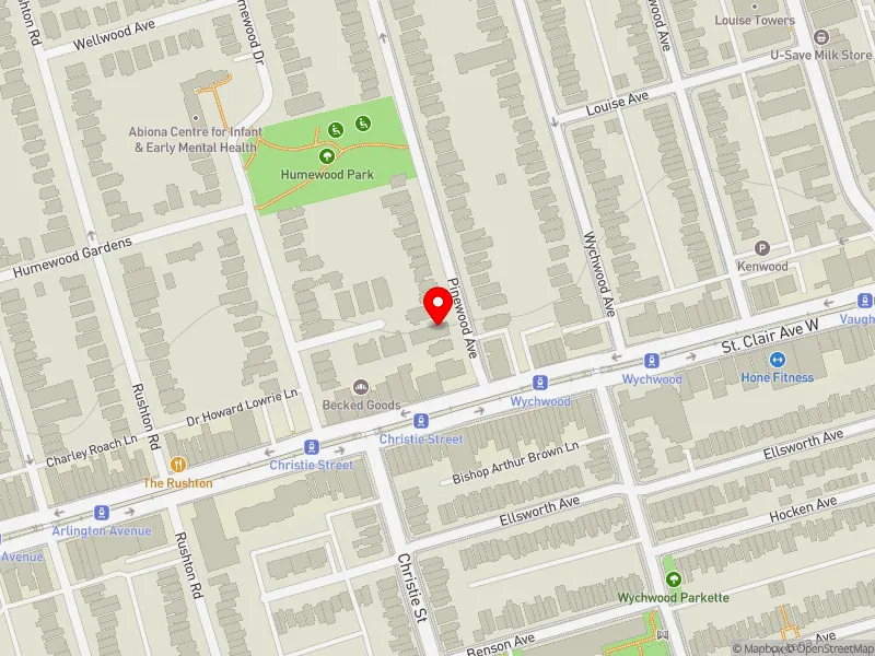 RentSafeTO apartment evaluation map view of 6 PINEWOOD AVE in Toronto-St. Paul's, Toronto