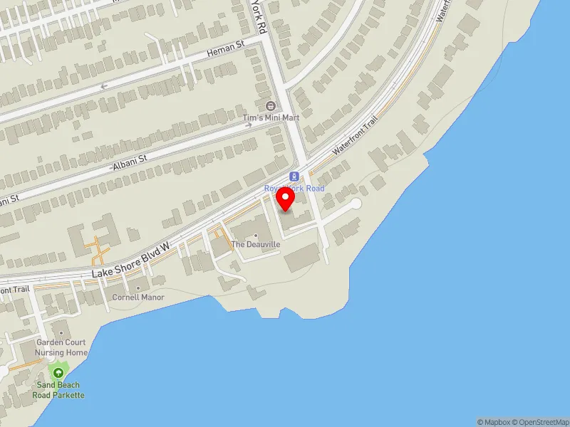RentSafeTO apartment evaluation map view of 6 ROYAL YORK RD in Etobicoke-Lakeshore, Toronto