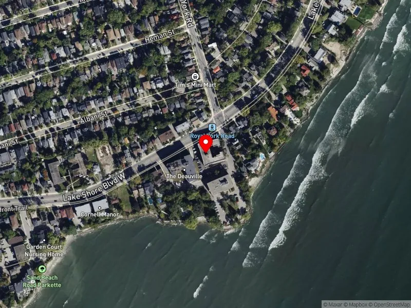 RentSafeTO apartment evaluation satellite view of 6 ROYAL YORK RD in Etobicoke-Lakeshore, Toronto