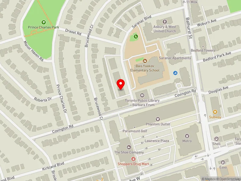 RentSafeTO apartment evaluation map view of 6 SARANAC BLVD in Eglinton-Lawrence, Toronto