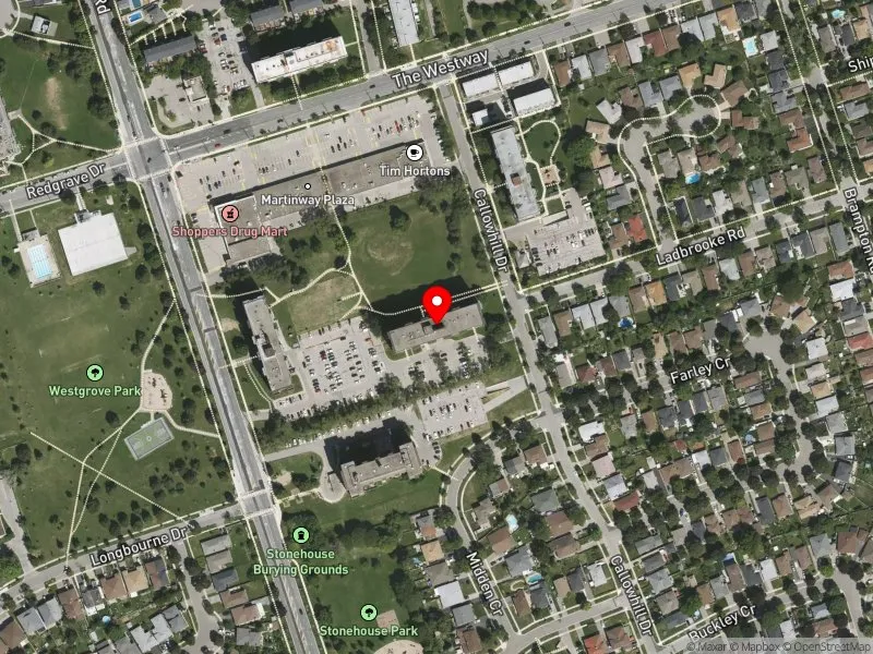 RentSafeTO apartment evaluation satellite view of 60 CALLOWHILL DR in Etobicoke Centre, Toronto