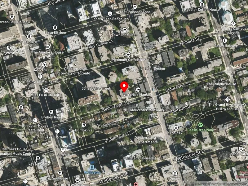RentSafeTO apartment evaluation satellite view of 60 GLOUCESTER ST in Toronto Centre, Toronto