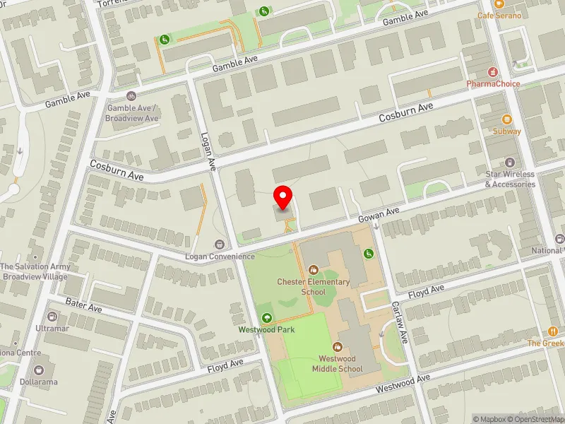 RentSafeTO apartment evaluation map view of 60 GOWAN AVE in Toronto-Danforth, Toronto
