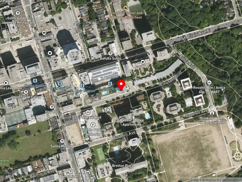 RentSafeTO apartment evaluation satellite view of 60 PLEASANT BLVD in Toronto-St. Paul's, Toronto