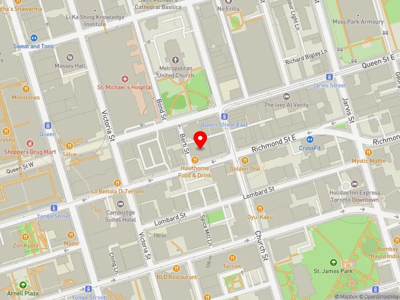 RentSafeTO apartment evaluation map view of 60 RICHMOND ST E in Toronto Centre, Toronto