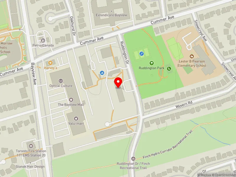 RentSafeTO apartment evaluation map view of 60 RUDDINGTON DR in Don Valley North, Toronto