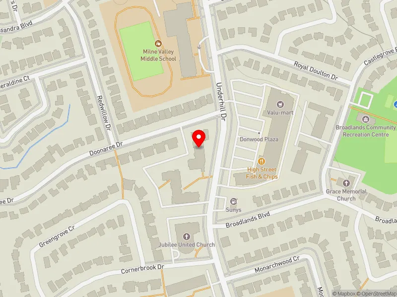RentSafeTO apartment evaluation map view of 60 UNDERHILL DR in Don Valley East, Toronto