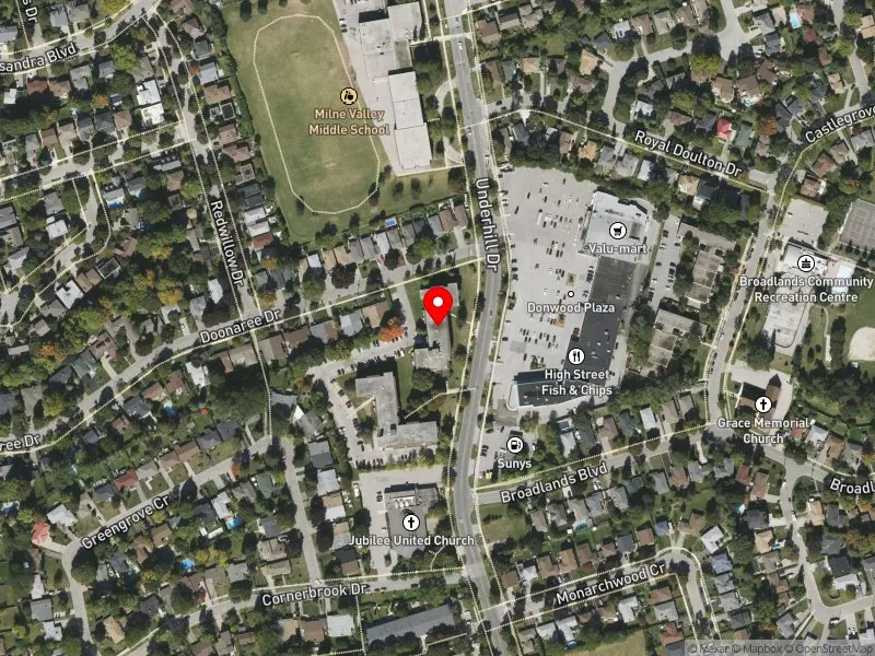 RentSafeTO apartment evaluation satellite view of 60 UNDERHILL DR in Don Valley East, Toronto