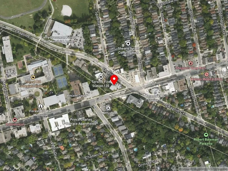 RentSafeTO apartment evaluation satellite view of 600 EGLINTON AVE W in Eglinton-Lawrence, Toronto