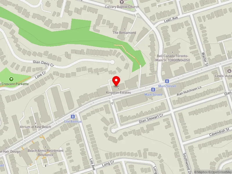 RentSafeTO apartment evaluation map view of 600 KINGSTON RD in Beaches-East York, Toronto