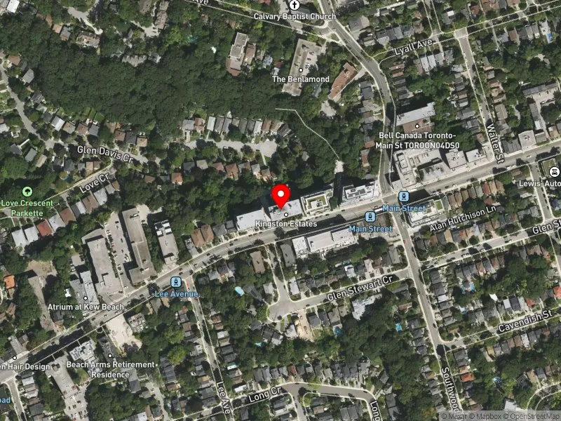 RentSafeTO apartment evaluation satellite view of 600 KINGSTON RD in Beaches-East York, Toronto