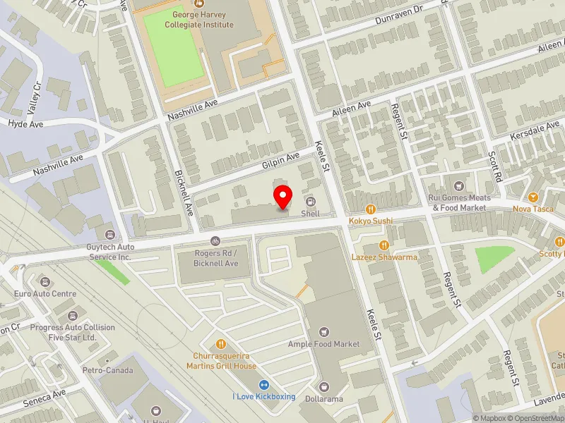 RentSafeTO apartment evaluation map view of 600 ROGERS RD in York South-Weston, Toronto