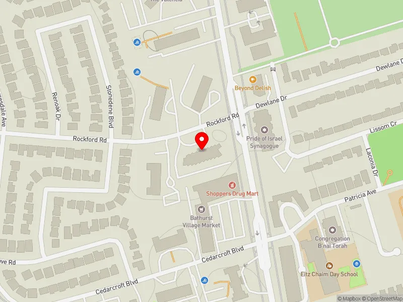 RentSafeTO apartment evaluation map view of 6000 BATHURST ST in York Centre, Toronto