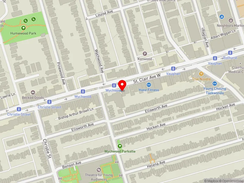 RentSafeTO apartment evaluation map view of 607 ST CLAIR AVE W in Toronto-St. Paul's, Toronto