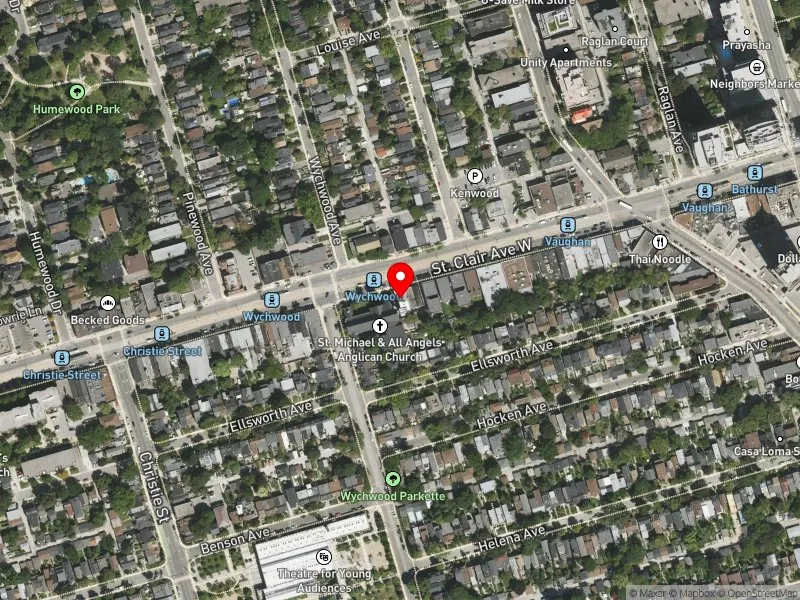 RentSafeTO apartment evaluation satellite view of 607 ST CLAIR AVE W in Toronto-St. Paul's, Toronto