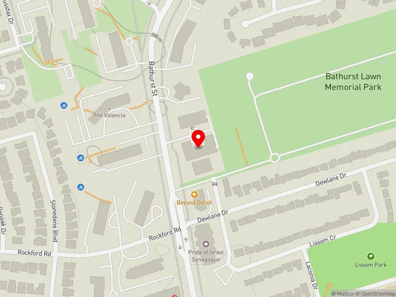 RentSafeTO apartment evaluation map view of 6091 BATHURST ST in Willowdale, Toronto