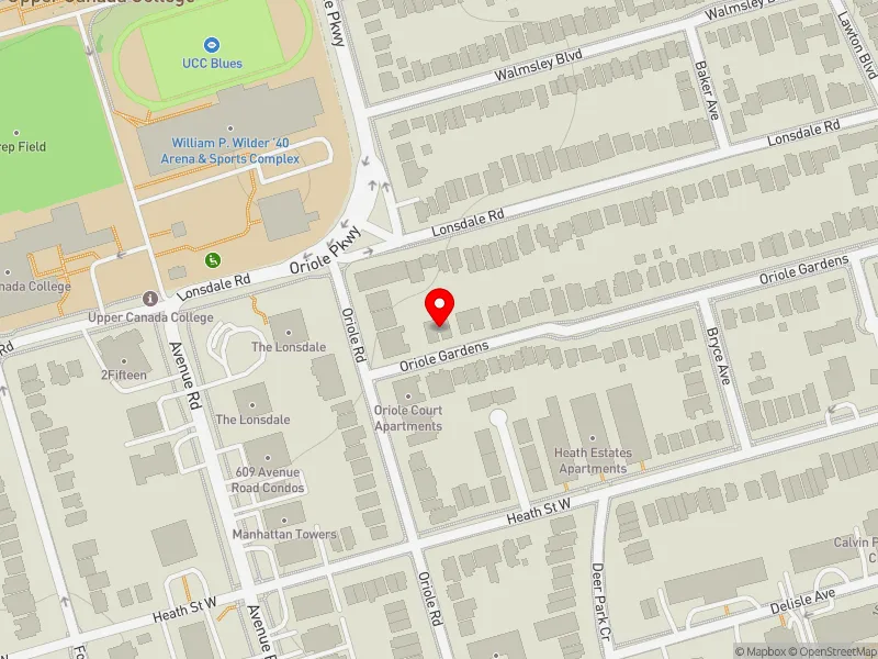 RentSafeTO apartment evaluation map view of 62 ORIOLE GDNS in Toronto-St. Paul's, Toronto