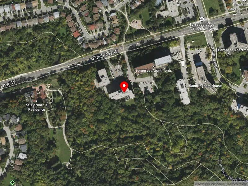RentSafeTO apartment evaluation satellite view of 623 FINCH AVE W in York Centre, Toronto