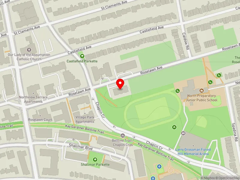 RentSafeTO apartment evaluation map view of 625 ROSELAWN AVE in Eglinton-Lawrence, Toronto