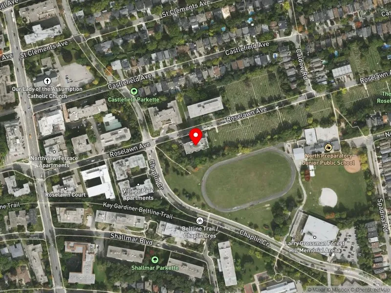 RentSafeTO apartment evaluation satellite view of 625 ROSELAWN AVE in Eglinton-Lawrence, Toronto