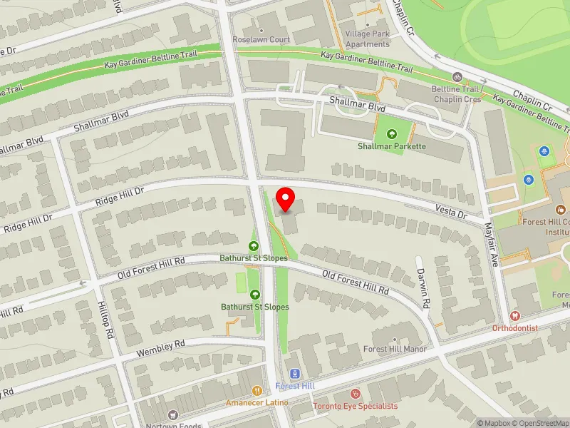 RentSafeTO apartment evaluation map view of 630 VESTA DR in Eglinton-Lawrence, Toronto