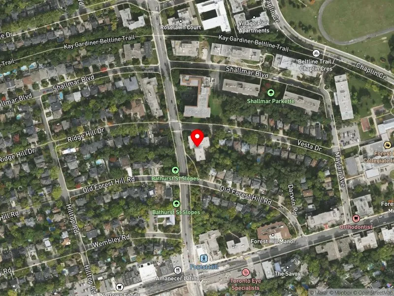 RentSafeTO apartment evaluation satellite view of 630 VESTA DR in Eglinton-Lawrence, Toronto