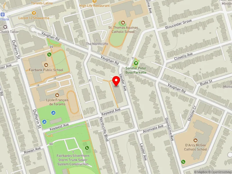 RentSafeTO apartment evaluation map view of 640 LAUDER AVE in Toronto-St. Paul's, Toronto