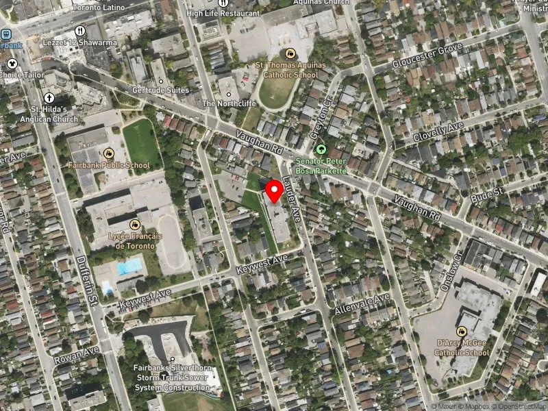 RentSafeTO apartment evaluation satellite view of 640 LAUDER AVE in Toronto-St. Paul's, Toronto