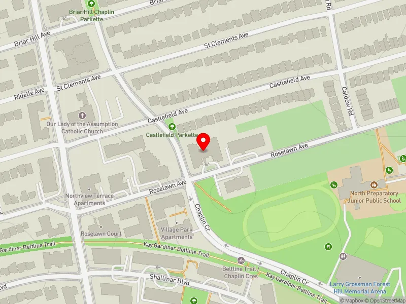 RentSafeTO apartment evaluation map view of 640 ROSELAWN AVE in Eglinton-Lawrence, Toronto