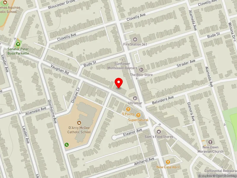 RentSafeTO apartment evaluation map view of 641 VAUGHAN RD in Toronto-St. Paul's, Toronto