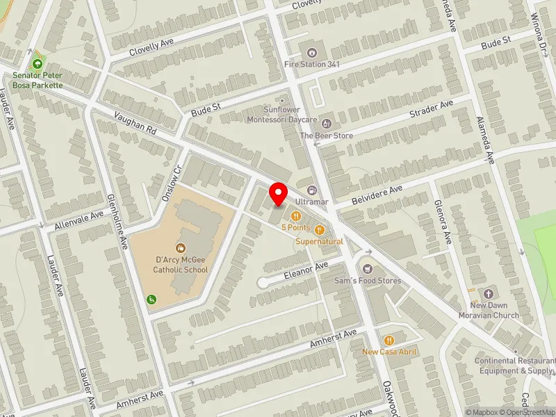 RentSafeTO apartment evaluation map view of 642 VAUGHAN RD in Toronto-St. Paul's, Toronto