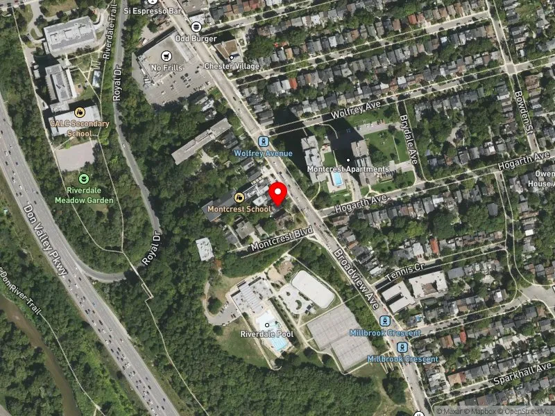 RentSafeTO apartment evaluation satellite view of 648 BROADVIEW AVE in Toronto-Danforth, Toronto