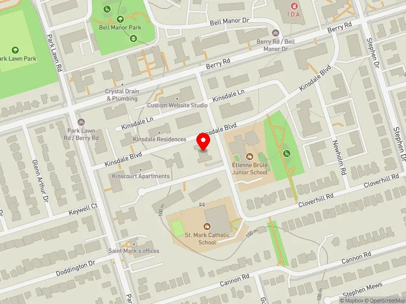 RentSafeTO apartment evaluation map view of 65 CLOVERHILL RD in Etobicoke-Lakeshore, Toronto