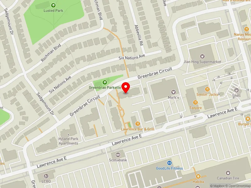 RentSafeTO apartment evaluation map view of 65 GREENBRAE CRCT in Scarborough-Guildwood, Toronto