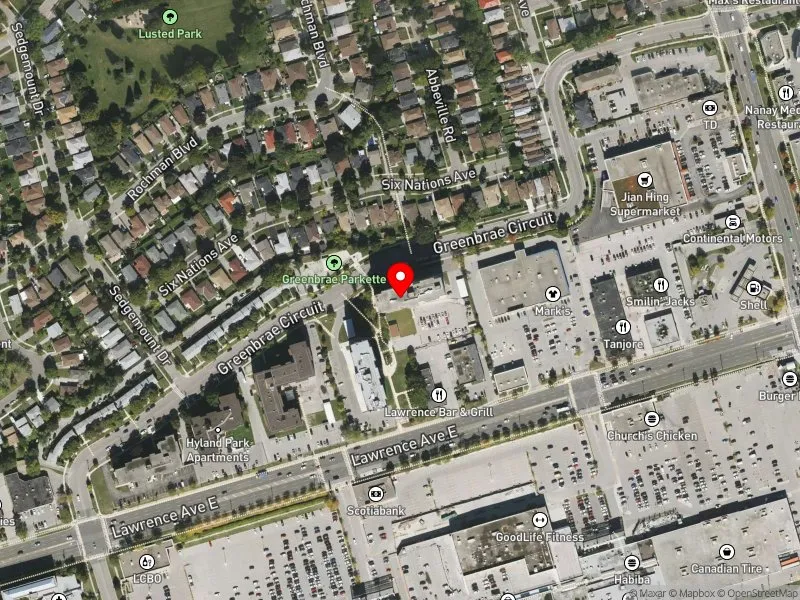 RentSafeTO apartment evaluation satellite view of 65 GREENBRAE CRCT in Scarborough-Guildwood, Toronto