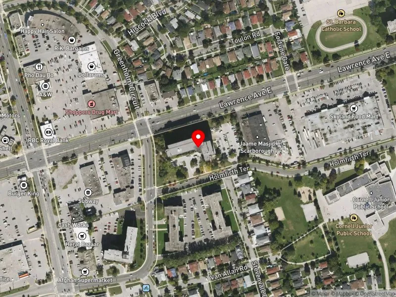 RentSafeTO apartment evaluation satellite view of 65 GREENCREST CRCT in Scarborough-Guildwood, Toronto