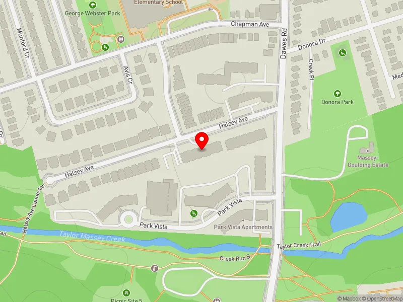 RentSafeTO apartment evaluation map view of 65 HALSEY AVE in Beaches-East York, Toronto