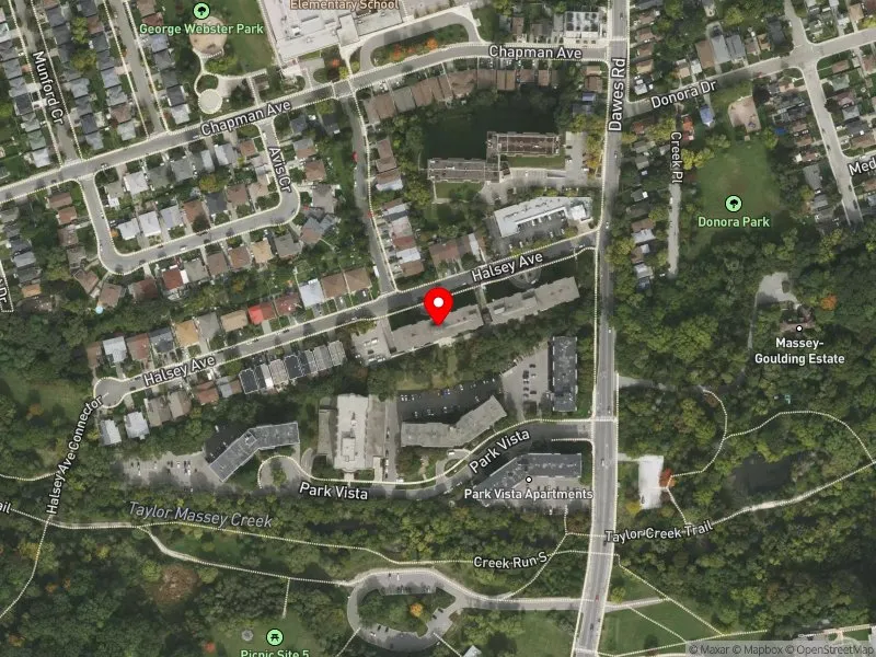 RentSafeTO apartment evaluation satellite view of 65 HALSEY AVE in Beaches-East York, Toronto