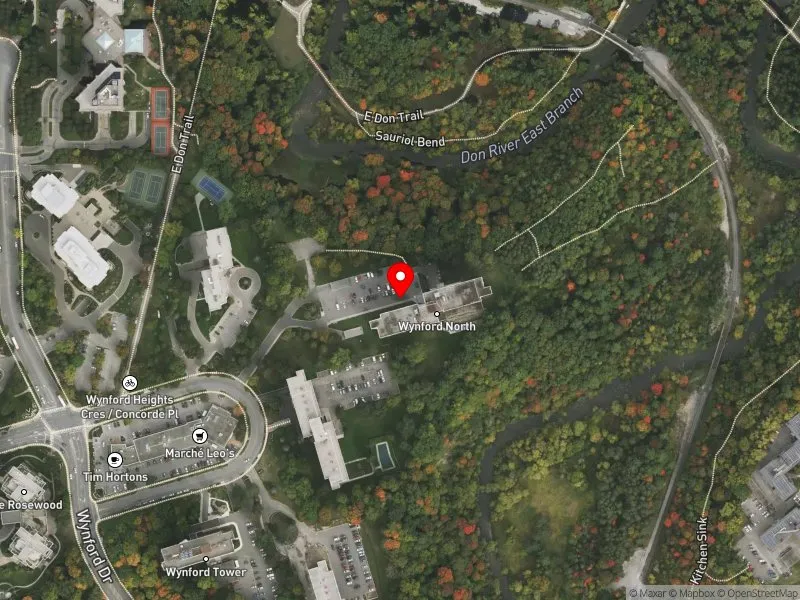 RentSafeTO apartment evaluation satellite view of 65 WYNFORD HEIGHTS CRES in Don Valley East, Toronto