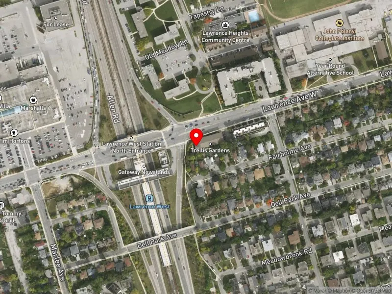 RentSafeTO apartment evaluation satellite view of 651 LAWRENCE AVE W in Eglinton-Lawrence, Toronto
