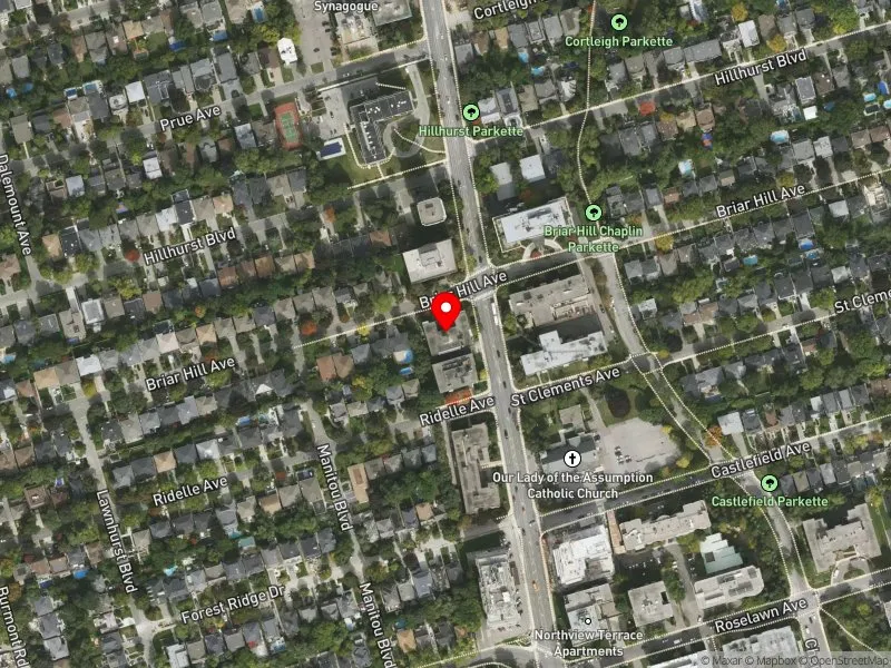 RentSafeTO apartment evaluation satellite view of 655 BRIAR HILL AVE in Eglinton-Lawrence, Toronto