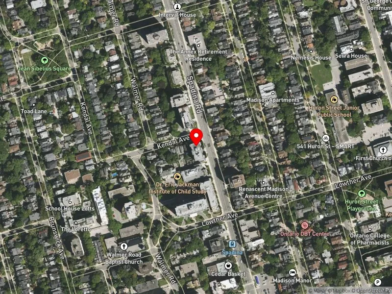 RentSafeTO apartment evaluation satellite view of 66 SPADINA RD in University-Rosedale, Toronto