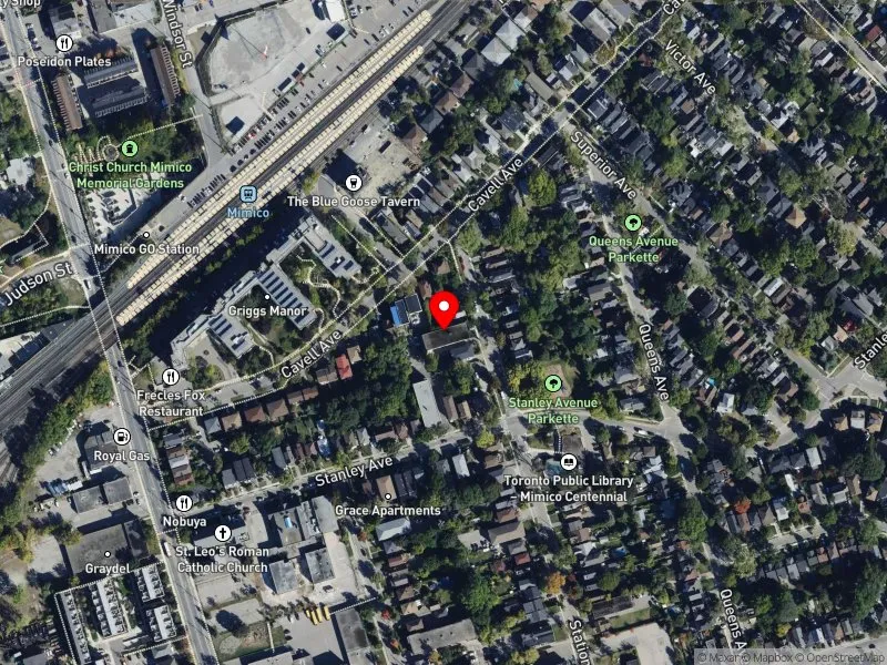 RentSafeTO apartment evaluation satellite view of 66 STATION RD in Etobicoke-Lakeshore, Toronto