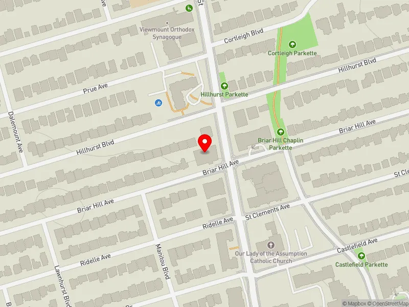 RentSafeTO apartment evaluation map view of 660 BRIAR HILL AVE in Eglinton-Lawrence, Toronto