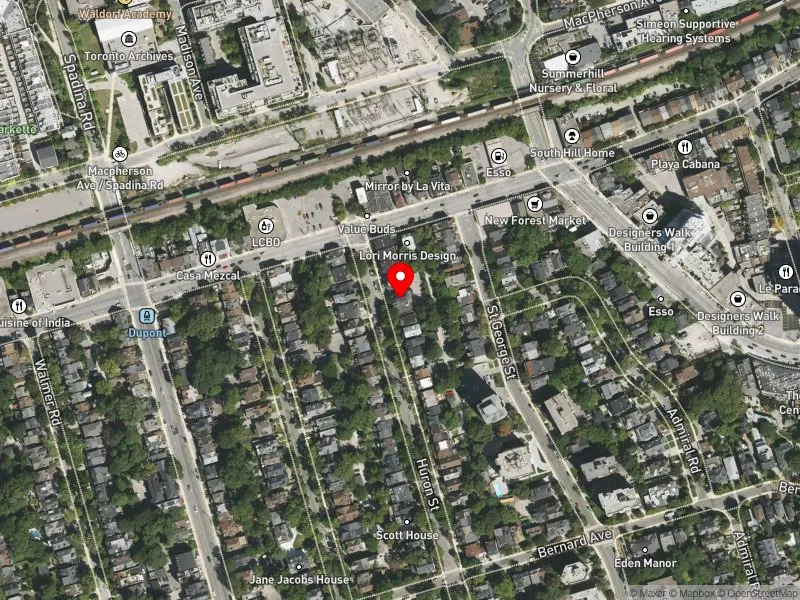 RentSafeTO apartment evaluation satellite view of 661 HURON ST in University-Rosedale, Toronto