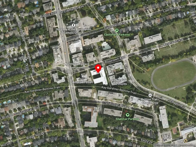 RentSafeTO apartment evaluation satellite view of 665 ROSELAWN AVE in Eglinton-Lawrence, Toronto