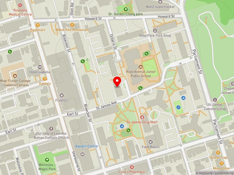 RentSafeTO apartment evaluation map view of 666 ONTARIO ST in Toronto Centre, Toronto