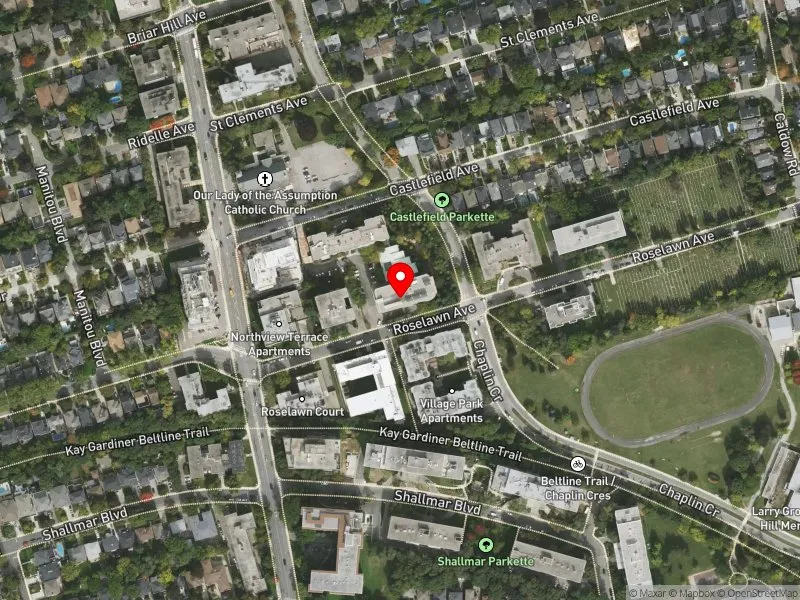 RentSafeTO apartment evaluation satellite view of 668 ROSELAWN AVE in Eglinton-Lawrence, Toronto